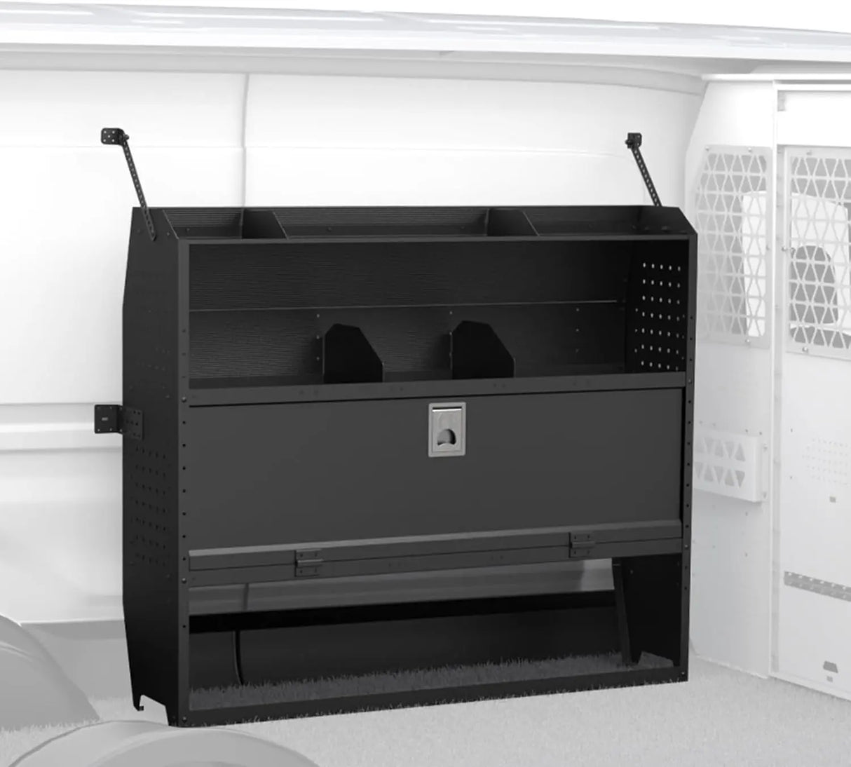 MELIPRON Cargo Van Shelves with Lockable Door Kits for Transit Connect, Promaster City, Chevy City Express, Nissan NV200