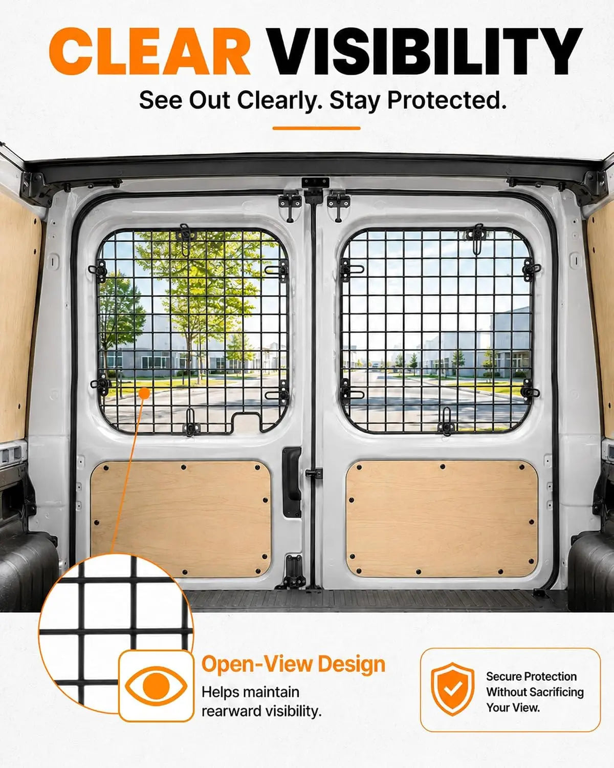 Melipron Rear Window Security Screens for 1992-2014 Ford E-series - Pair -3