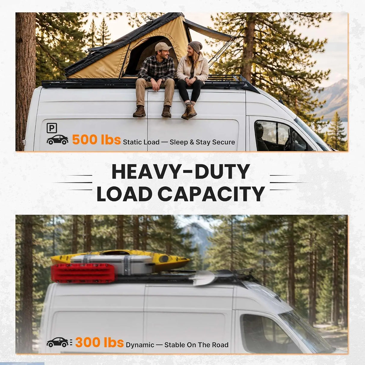 MELIPRON Aluminum Roof Rack for Mercedes-Benz Sprinter 144" WB High Roof