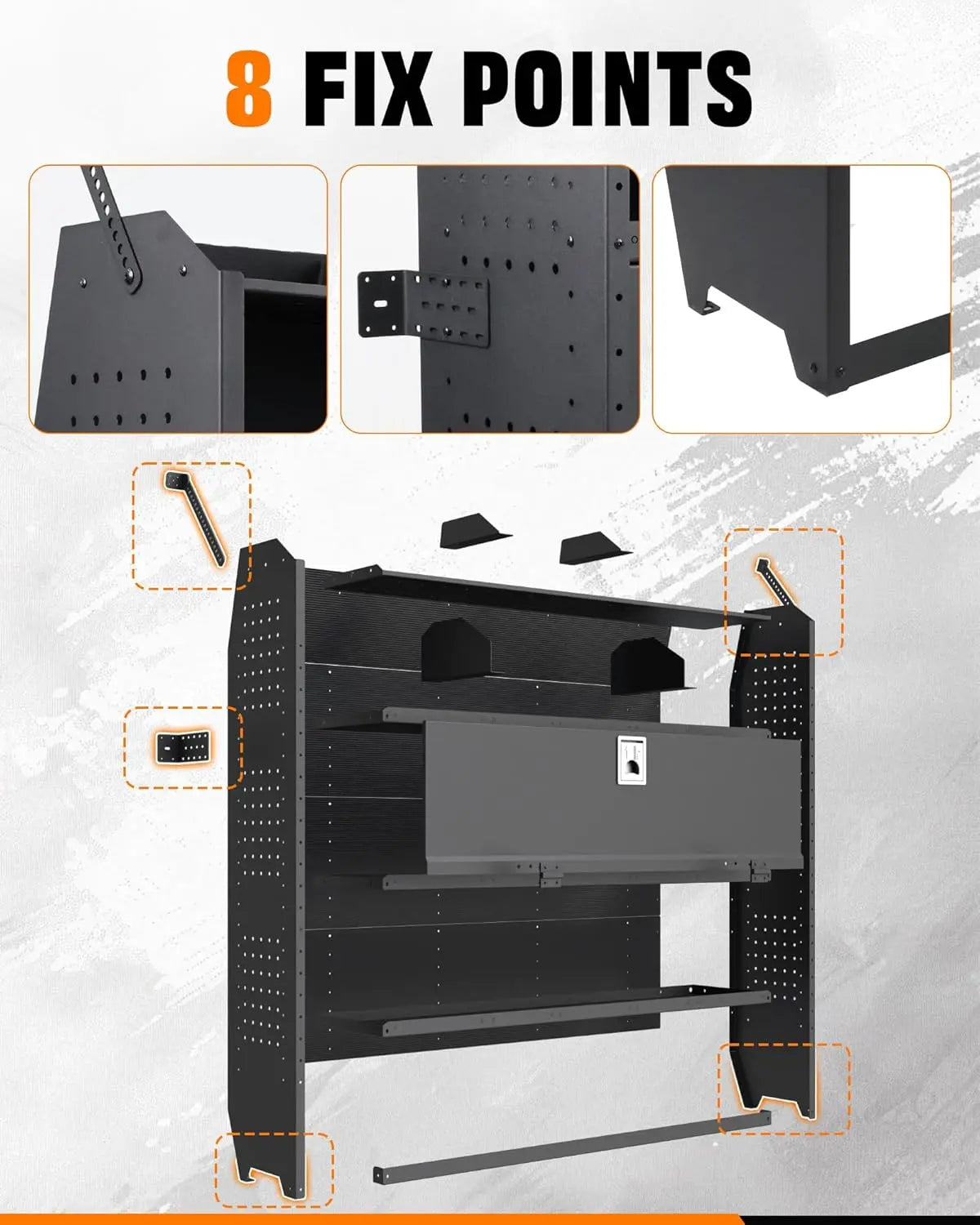 Commercial Van Shelving with Door Kit, 42''W x 46''H x 13''D -8