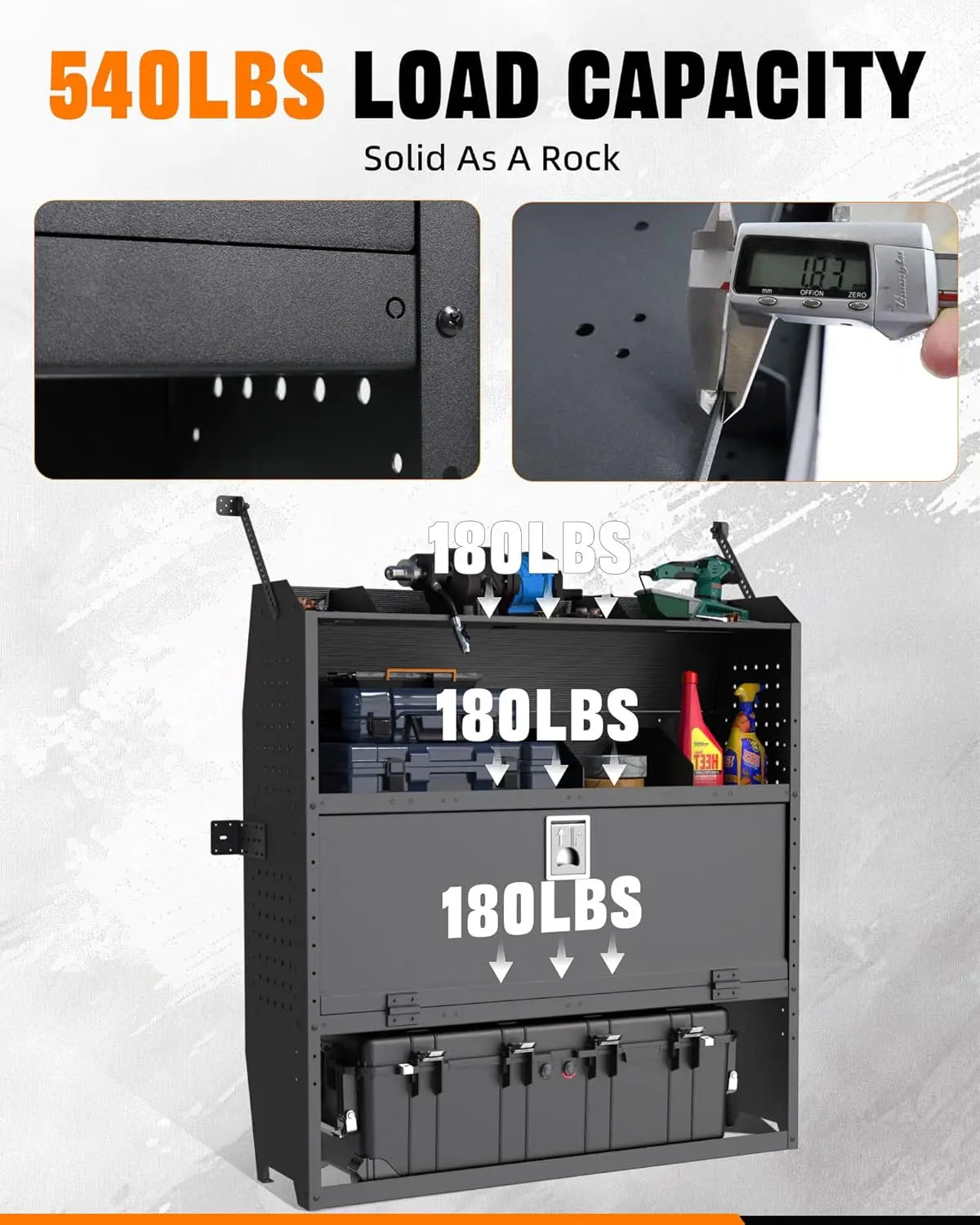 Commercial Van Shelving with Door Kit, 42''W x 46''H x 13''D -6