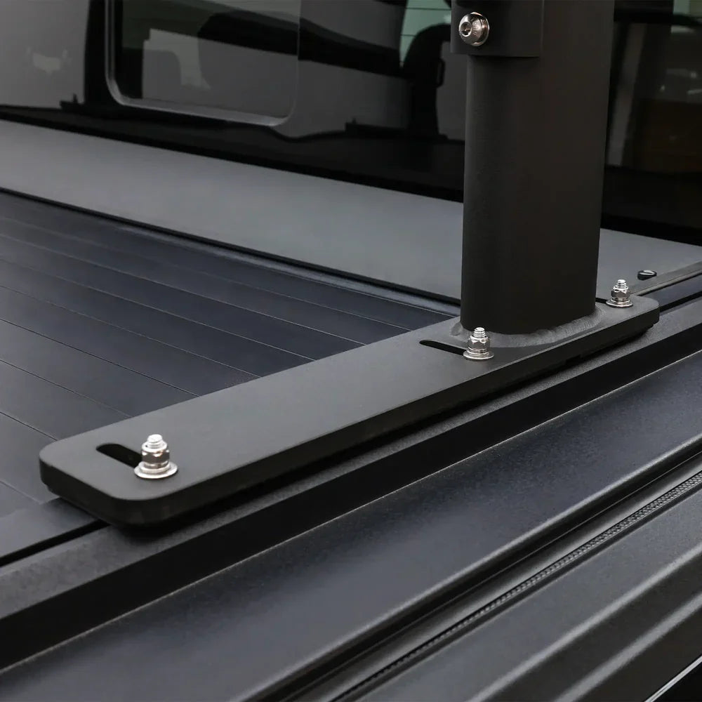 Melipron Adjustable Ladder Rack for Full-Size Truck Beds –  Heavy-Duty Aluminum Work Rack for Lumber, Pipes, Ladders & Tools Compatible with Tonneau Cover
