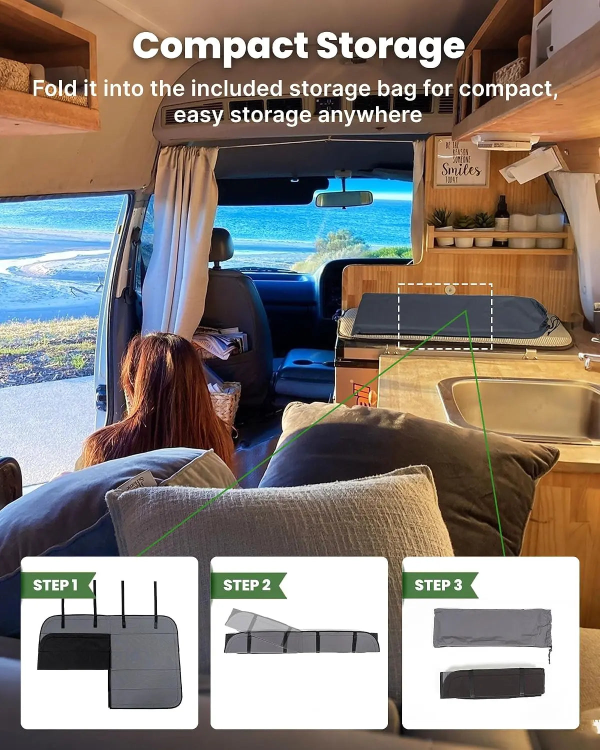 Melipron Magnetic Insulated Sliding Door Window Cover for Ford Transit Mid & High Roof 2015-2026