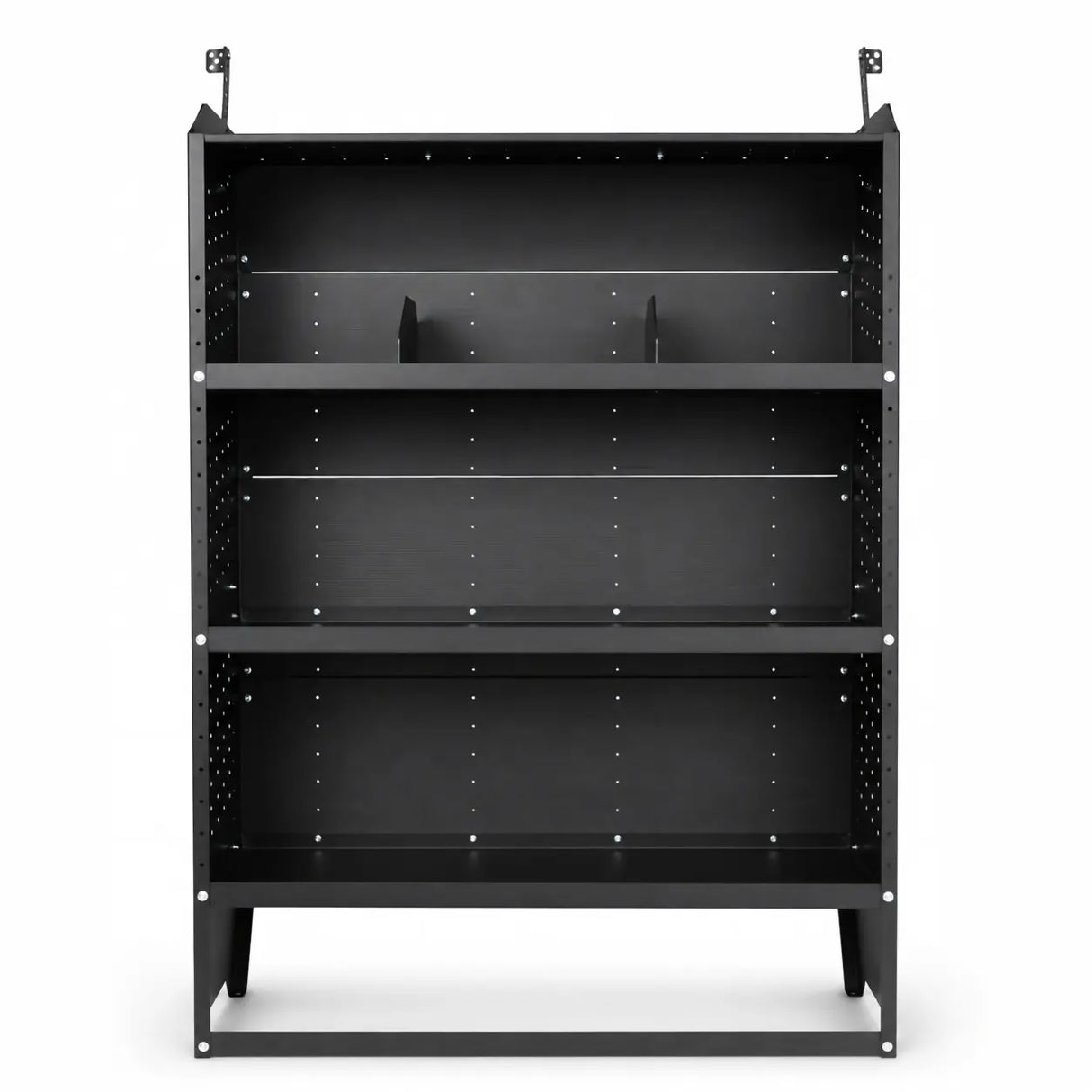 Melipron 3-Piece Steel Cargo Van Shelving, 32″ + 42″ + 52″ W x 60″ H x 13″ D, Complete Work Van Storage System