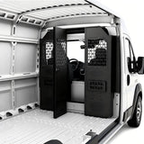 Melipron Van Bulkhead Partition for RAM ProMaster High Roof with Lockable Hinged Door
