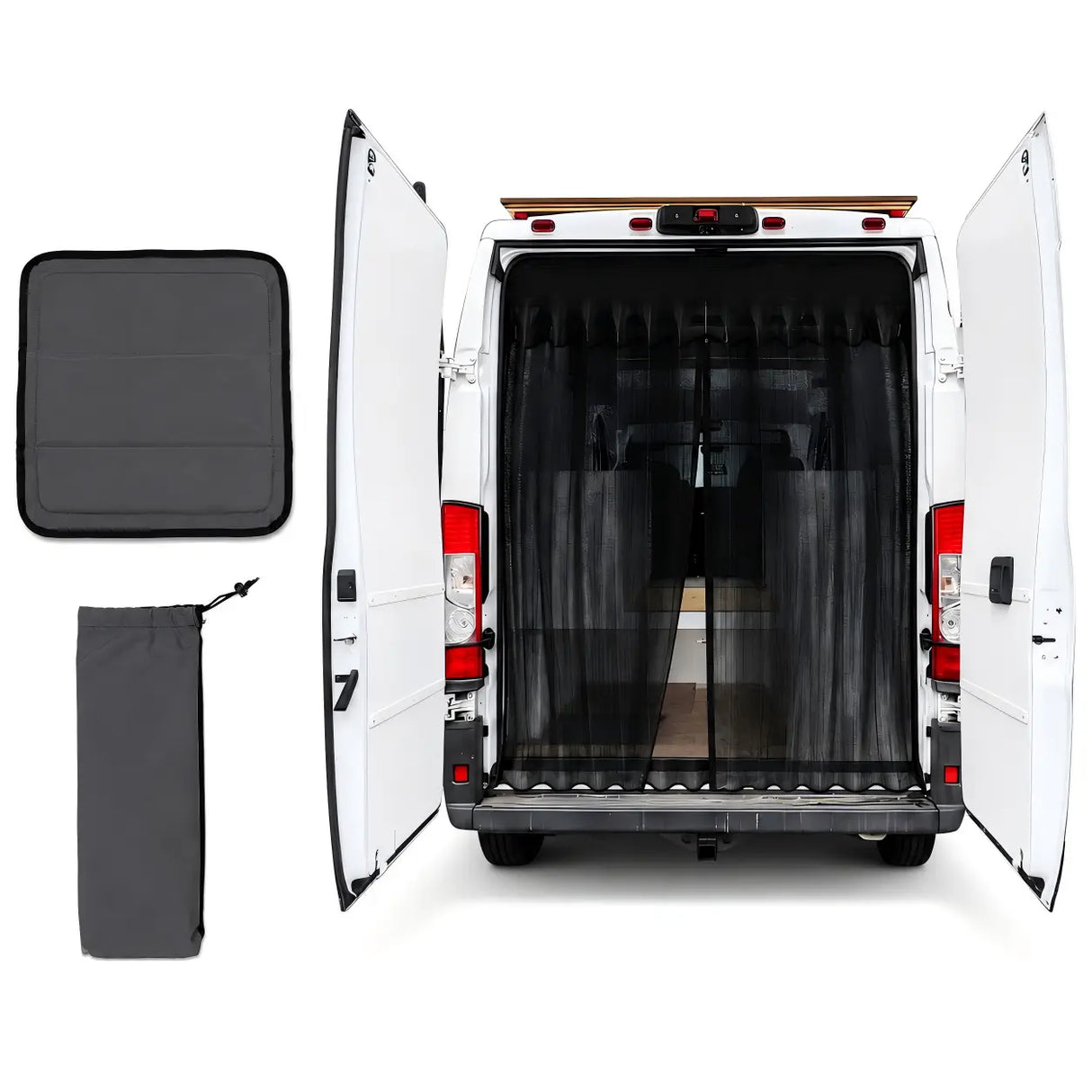 Melipron Van Ventilation & Privacy Kit – Magnetic Roof Vent Cover + Rear Door Bug Screen for Camper Vans
