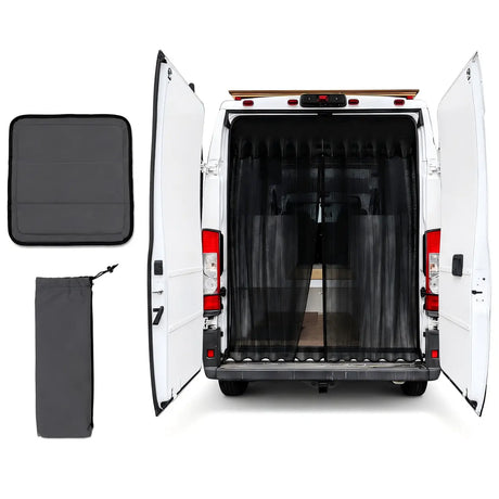 Melipron Van Ventilation & Privacy Kit – Magnetic Roof Vent Cover + Rear Door Bug Screen for Camper Vans