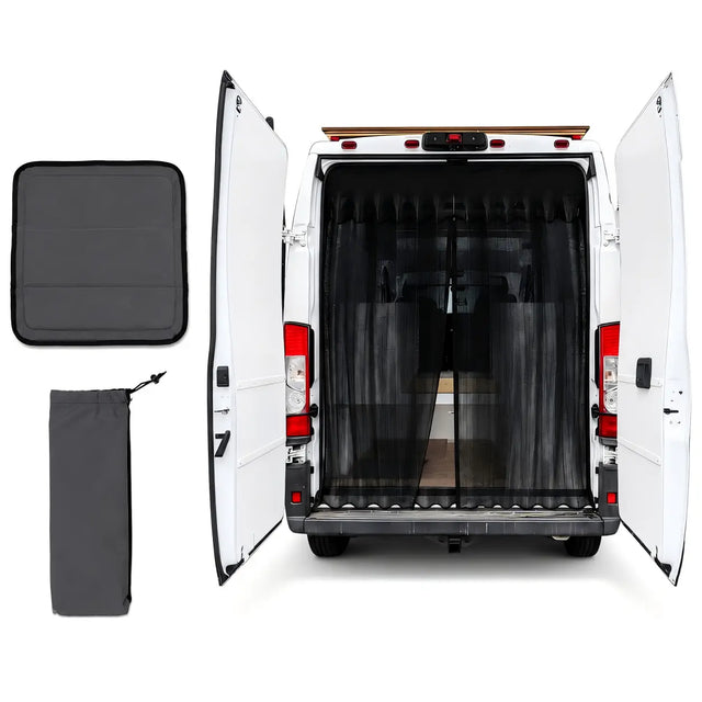 Melipron Van Ventilation & Privacy Kit – Magnetic Roof Vent Cover + Rear Door Bug Screen for Camper Vans