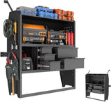 MELIPRON 46"H x 13"D Cargo Van Shelving Storage with Lockable Drawers for Ford Transit, RAM ProMaster, Chevy Express, Sprinter