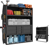 Melipron 60"H x 13"D Cargo Van Shelving Storage with Lockable Drawers for Ford Transit, RAM ProMaster, Chevy Express, Sprinter Mid & High Roof