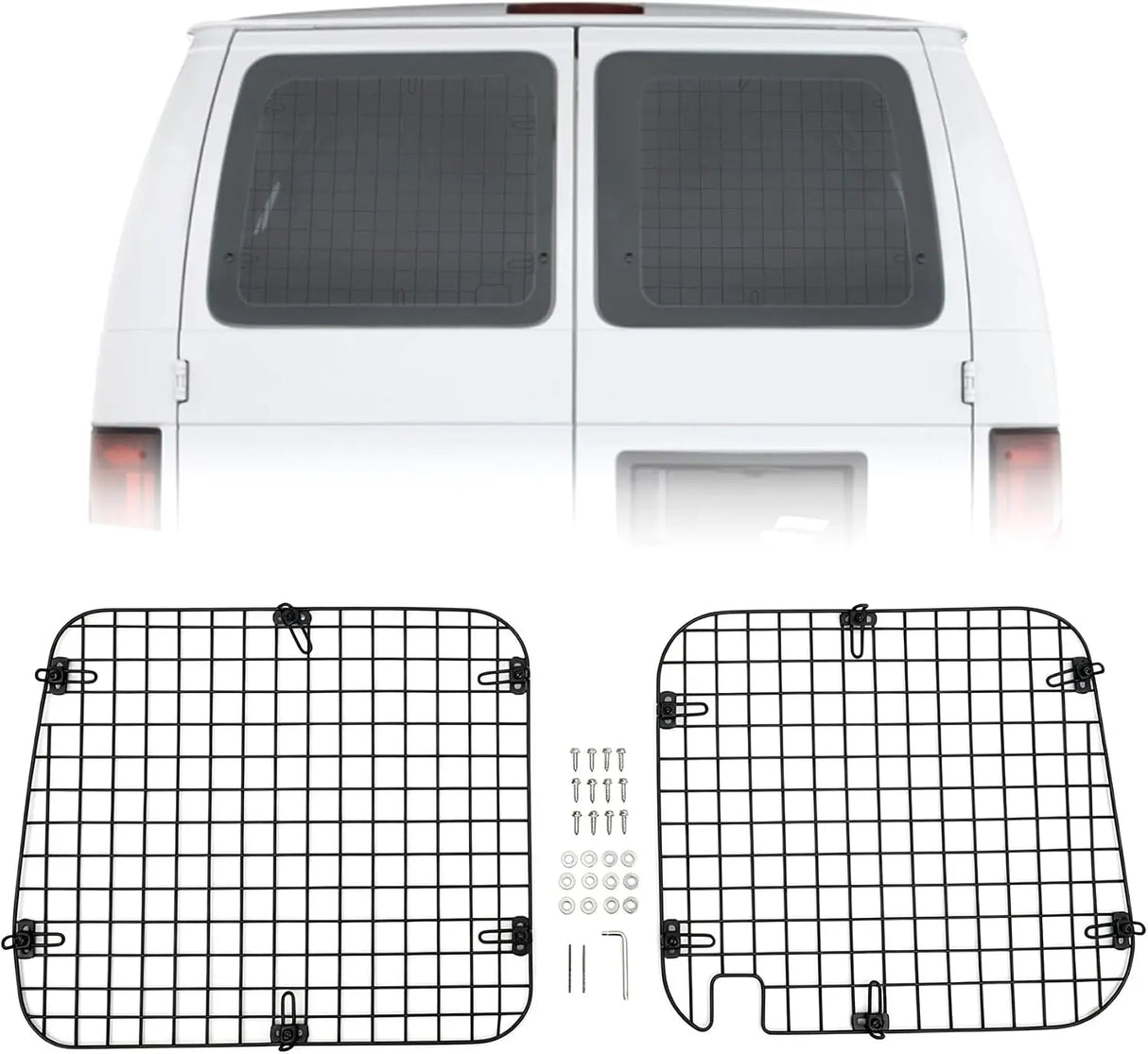 Melipron Rear Window Security Screens for 1992-2014 Ford E-series - Pair -1