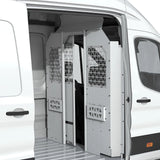 Melipron Sliding Van Partition for Ford Transit 150/250/350 High Roof 2015-2026, Heavy-Duty Steel Bulkhead with Locking Door, Black