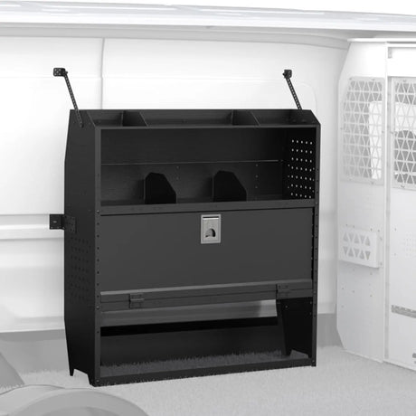 MELIPRON Cargo Van Shelves with Lockable Door Kits for Transit Connect, Promaster City, Chevy City Express, Nissan NV200