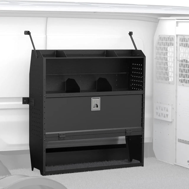 MELIPRON Cargo Van Shelves with Lockable Door Kits for Transit Connect, Promaster City, Chevy City Express, Nissan NV200