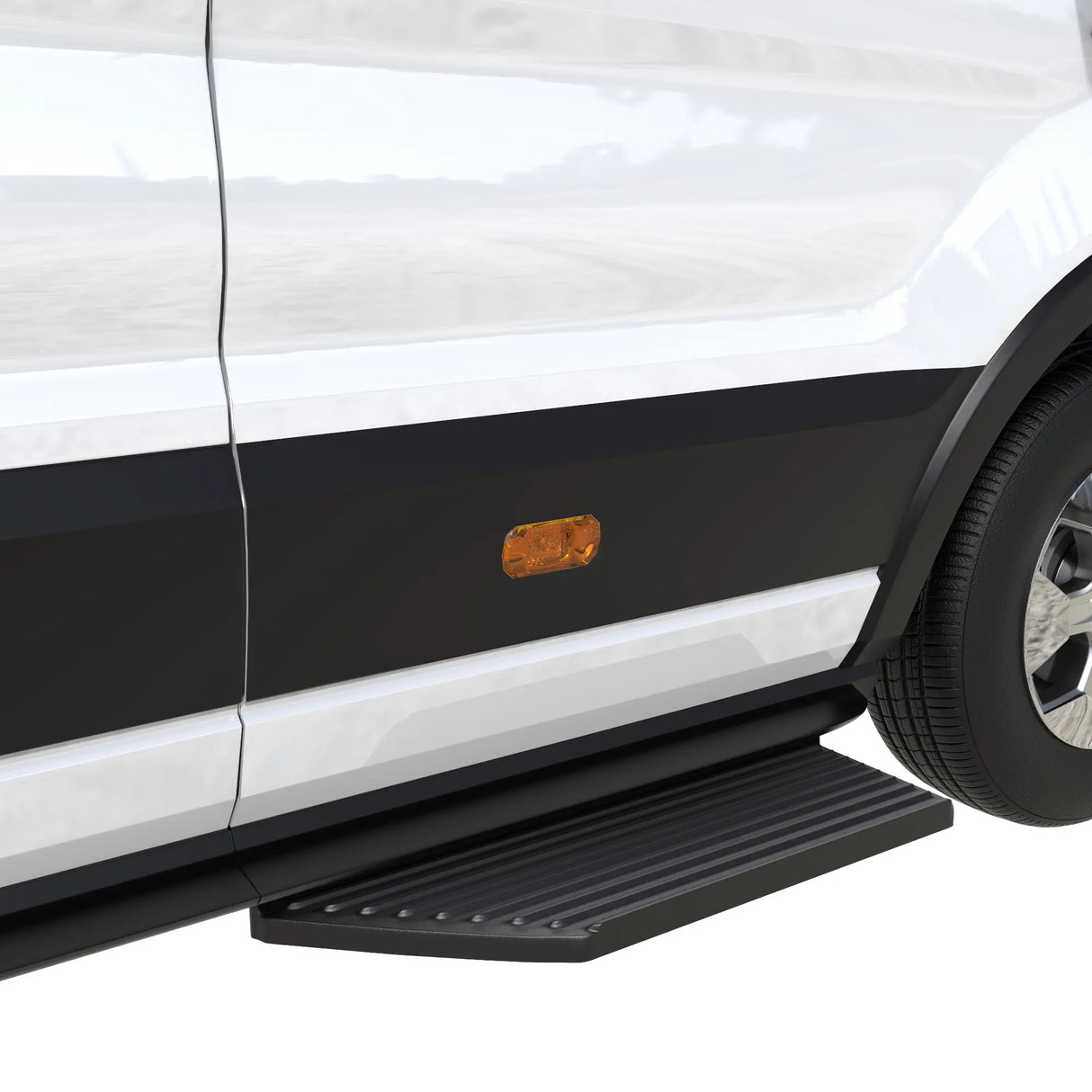 Running Board Fits for Ford Transit 150, 250, 350, Aluminum Rear Side Steps for Van No-Drilling Required-2