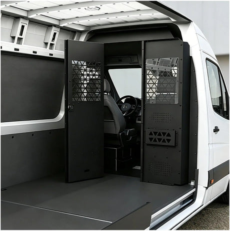 Melipron Van Bulkhead Partition for Mercedes Sprinter High Roof with Lockable Hinged Door -1