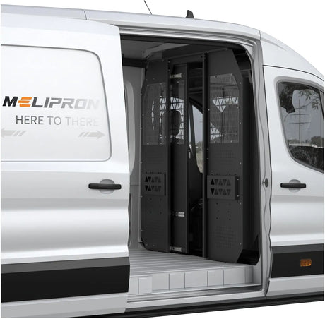 Melipron Van Bulkhead Partition for 2014-2026 Ford Transit Mid Roof With Sliding Door