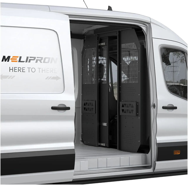 Melipron Van Bulkhead Partition for 2014-2026 Ford Transit Mid Roof With Sliding Door