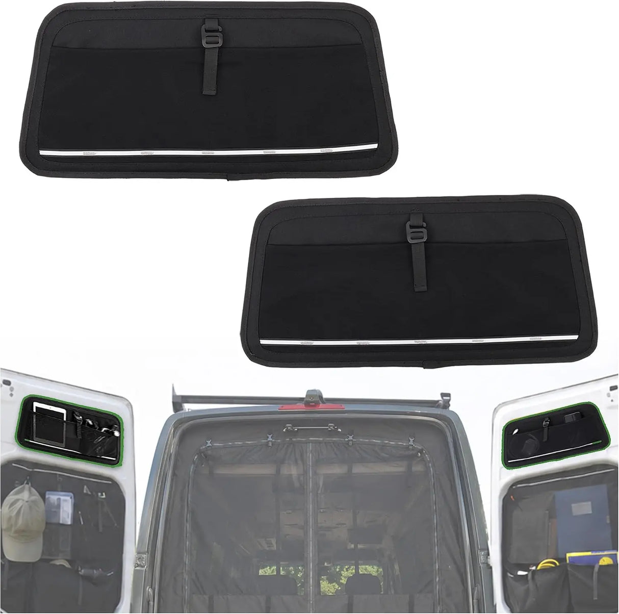 Melipron Rear Door Upper Storage Panels for Mercedes Sprinter High Roof 2007-2026 – Pair -1