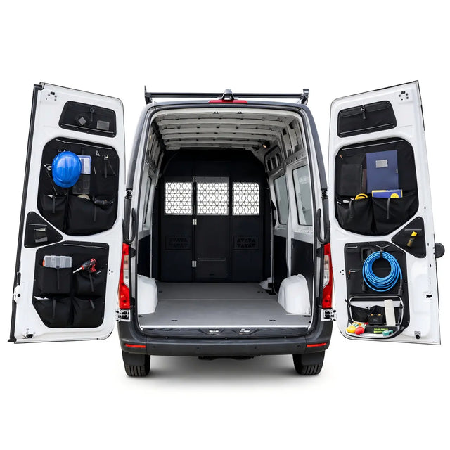 Melipron Full Rear Door Storage System for Mercedes Sprinter VS30 High Roof 2019–2026 – Upper, Middle & Lower Organizer Kit