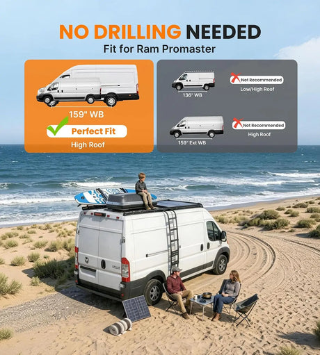 【Preorder】Melipron Aluminum Van Roof Rack for RAM ProMaster 159" High Roof