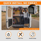 Melipron Van Ventilation & Privacy Kit – Magnetic Roof Vent Cover + Rear Door Bug Screen for Camper Vans