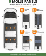 【Preorder】MELIPRON Ford Transit 148" Mid Roof Aluminum Roof Rack – Heavy-Duty Utility Platform with 6pcs Molle Decks for Solar Panels & Overland Gear