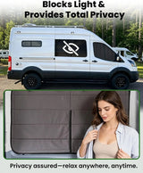 Melipron Magnetic Insulated Sliding Door Window Cover for Ford Transit Mid & High Roof 2015-2026