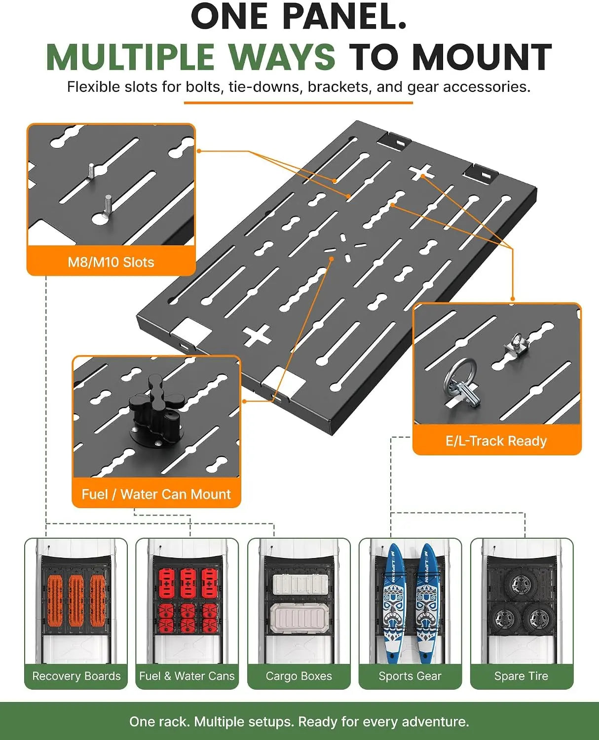 【Preorder】MELIPRON Ford Transit 148" Mid Roof Aluminum Roof Rack – Heavy-Duty Utility Platform with 6pcs Molle Decks for Solar Panels & Overland Gear
