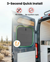 Melipron Magnetic Insulated Rear Door Window Covers for 2014-2026 RAM ProMaster with Storage Pouches – 3