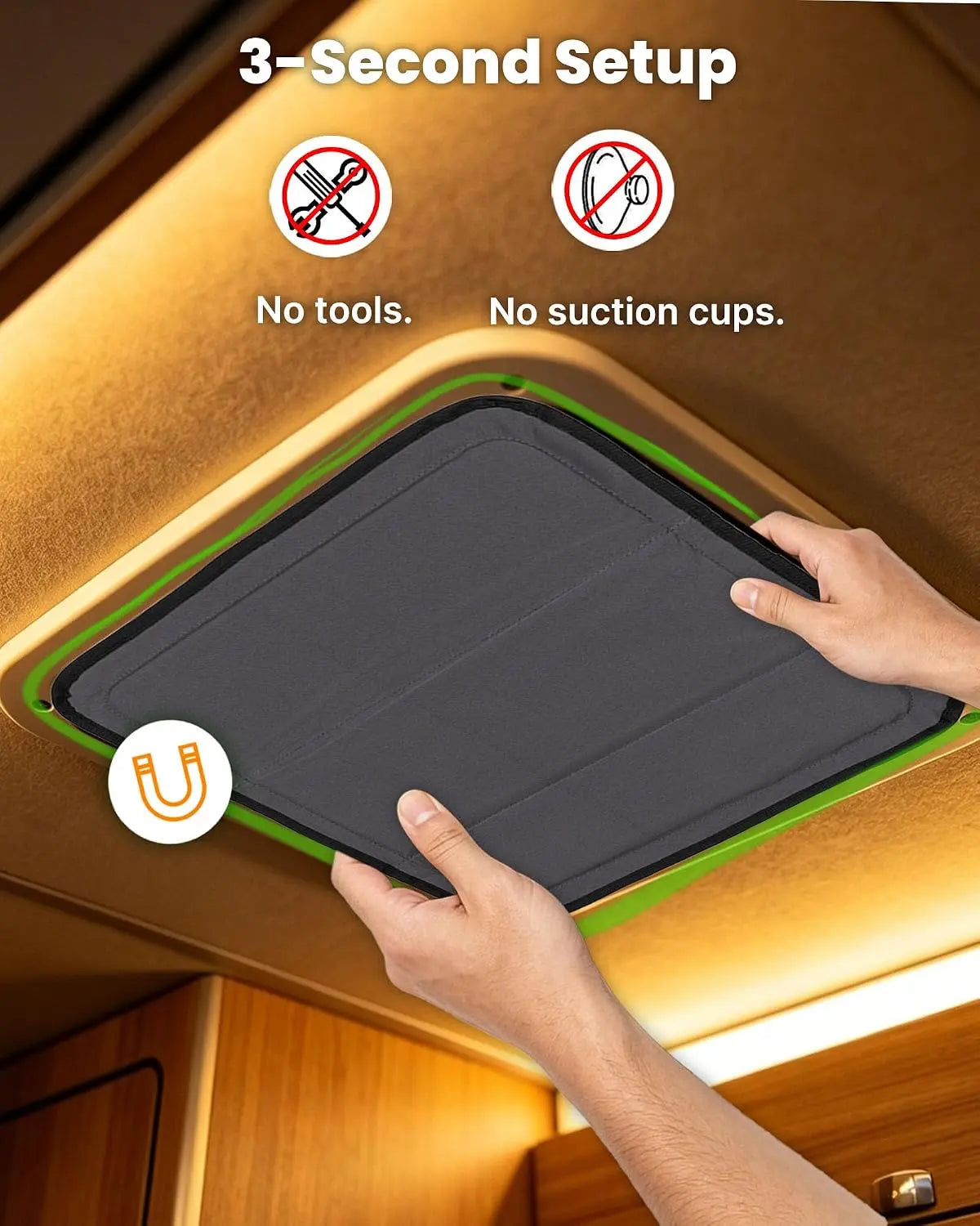 Melipron Van Ventilation & Privacy Kit – Magnetic Roof Vent Cover + Rear Door Bug Screen for Camper Vans