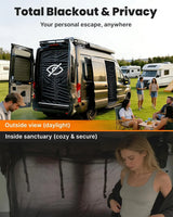 【Preorder】Melipron Magnetic Rear Door Bug Screen with Blackout Panel for Ford Transit High Roof 2015-2026