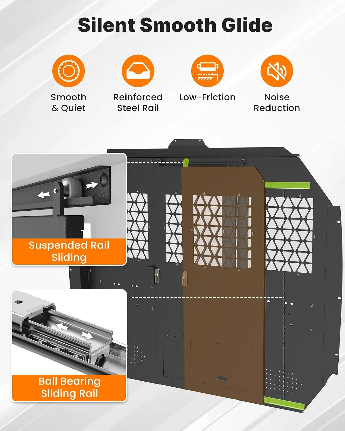 Melipron Van Bulkhead Partition for 2014-2026 Ford Transit Low Roof With Sliding Door