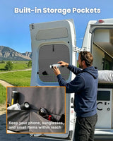 Melipron Magnetic Insulated Rear Door Window Covers for 2014-2026 RAM ProMaster with Storage Pouches – 4