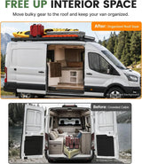 【Preorder】MELIPRON Ford Transit 148" Mid Roof Aluminum Roof Rack – Heavy-Duty Utility Platform with 6pcs Molle Decks for Solar Panels & Overland Gear