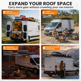 MELIPRON Aluminum Roof Rack for Ford Transit 130" WB Mid Roof with Wind Fairing & T-Slot Crossbars