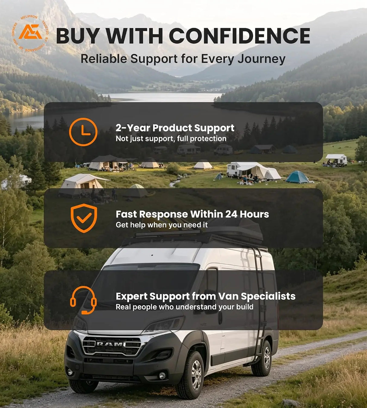 【Preorder】Melipron Aluminum Van Roof Rack for RAM ProMaster 159" High Roof