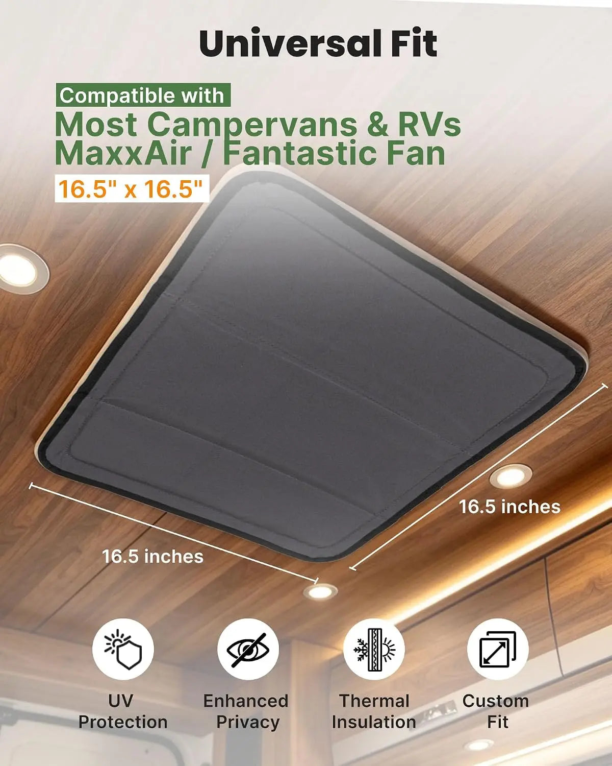Melipron Van Ventilation & Privacy Kit – Magnetic Roof Vent Cover + Rear Door Bug Screen for Camper Vans