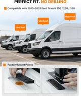 800lbs Van Roof Ladder Rack with Rear Roller Fits for 2015-2025 Ford Transit 150 250 350, Steel Cargo Van Rack with Anti-Rust Coating, Ideal for Transporting Ladders, Pipes-6