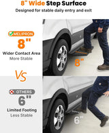 Running Board Fits for Ford Transit 150, 250, 350, Aluminum Rear Side Steps for Van No-Drilling Required-10