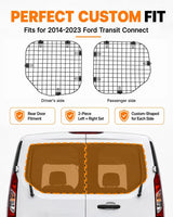 Melipron Rear Window Security Screens for 2014-2026 Ford Transit Connect - Pair -7
