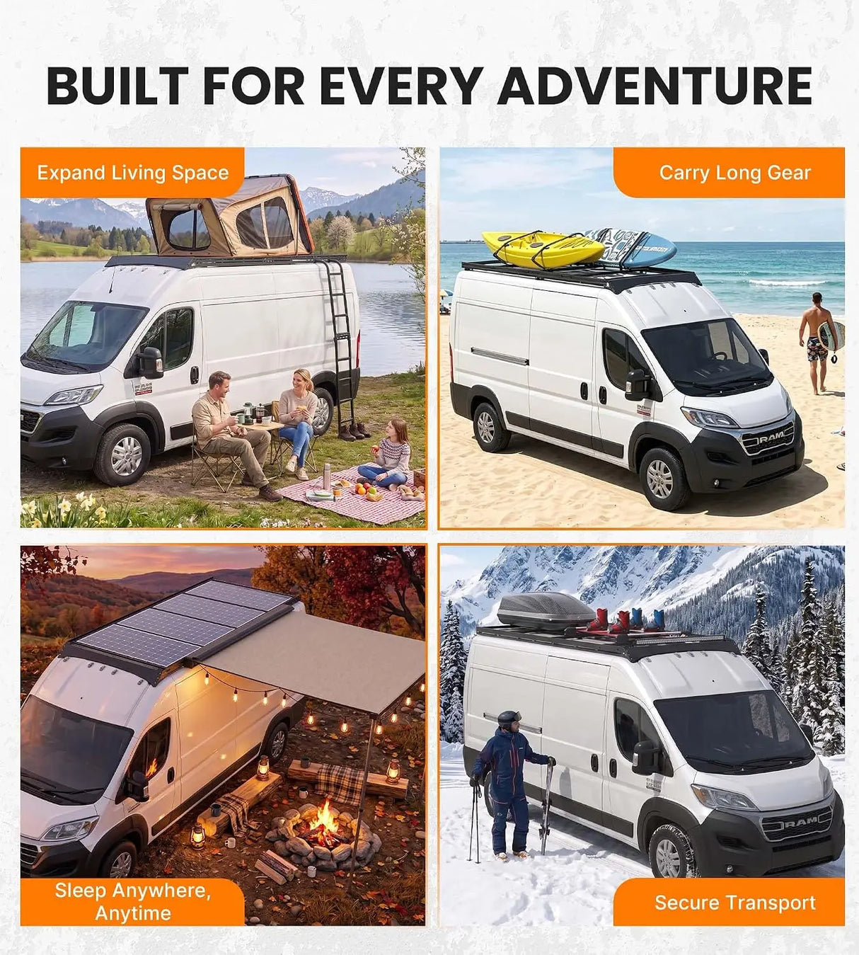 【Preorder】Melipron Aluminum Van Roof Rack for RAM ProMaster 159" High Roof