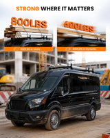 800lbs Van Roof Ladder Rack with Rear Roller Fits for 2015-2025 Ford Transit 150 250 350, Steel Cargo Van Rack with Anti-Rust Coating, Ideal for Transporting Ladders, Pipes-3