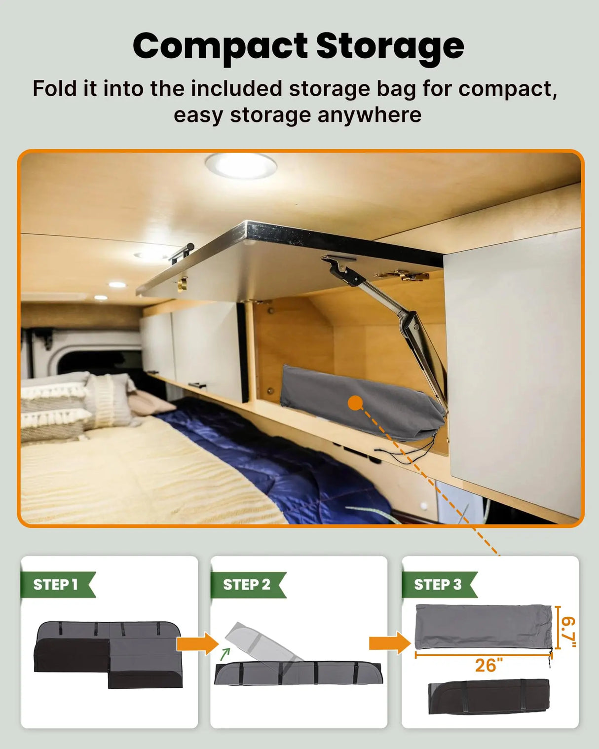 Melipron Magnetic Insulated Middle Window Cover for Mercedes Sprinter NCV3 & VS30 170"/170" ext – Driver Side -8