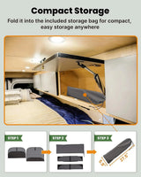 Melipron Magnetic Insulated Rear Door Window Covers for 2014-2026 RAM ProMaster with Storage Pouches – Pair