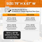 Melipron Van Ventilation & Privacy Kit – Magnetic Roof Vent Cover + Rear Door Bug Screen for Camper Vans