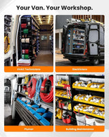 【Preorder】MELIPRON 60"H x 13"D Cargo Van Shelving Storage with Lockable Drawers for Ford Transit, RAM ProMaster, Chevy Express, Sprinter Mid & High Roof