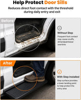Running Board Fits for Ford Transit 150, 250, 350, Aluminum Rear Side Steps for Van No-Drilling Required-12