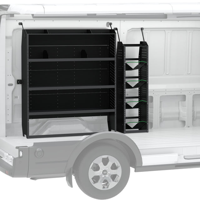 MELIPRON Cargo Van Shelving & Refrigerant Tank Rack, 52″W x 60″H x 13″D Steel Shelf and 3-Tier Freon Tank Holder for HVAC Service Vans