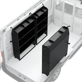 Melipron 3-Piece Steel Cargo Van Shelving, 32″ + 42″ + 52″ W x 60″ H x 13″ D, Complete Work Van Storage System